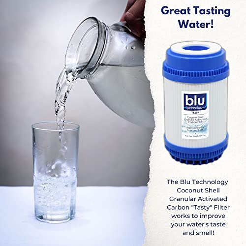 Blu Tech R3 and TRIO Water Filter Recharge Pack, 2.5” x 5” for RV Water Filter System, 0.2 Micron High Flow Filter, Granular Activated Carbon “Tasty”, and Sediment “Longevity” by Blu Technology