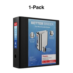 Staples 1618292 4-Inch 3-Ring Better Binder Black (44103)