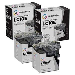 ld compatible ink cartridge replacement for brother lc10ebk super high yield (black, 2-pack)