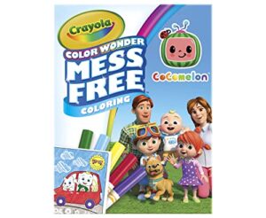 crayola color wonder cocomelon coloring pages & markers, mess free coloring, gift for kids, age 3, 4, 5, 6