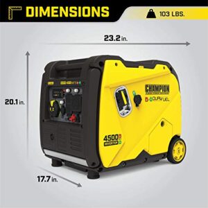 Champion Power Equipment 200988 4500-Watt Dual Fuel RV Ready Portable Inverter Generator, Electric Start