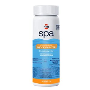 hth spa care non-chlorine shock oxidizer, spa & hot tub chemical clears cloudy water, 1.25 lbs