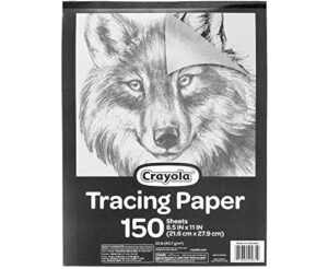 crayola tracing paper 8 1/2” x 11”, transparent vellum paper for tracing pads, 150 sheets [amazon exclusive]