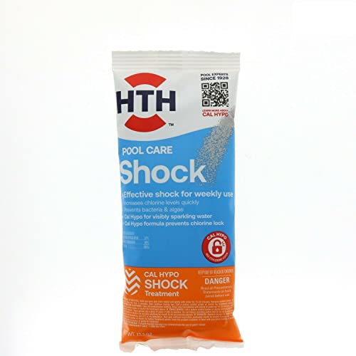 HTH Pool Care Shock, Swimming Pool Chlorinator Boosts Chlorine Levels, Cal Hypo Formula, 13.3 oz