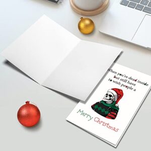 Funny Christmas Card with Envelopes, Sarcastic Christmas Gifts for Men Women, Unique Christmas Gift ideas for Coworkers Sister Brother, Humor Xmas Cards Gifts for Friend Family