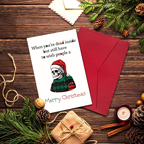 Funny Christmas Card with Envelopes, Sarcastic Christmas Gifts for Men Women, Unique Christmas Gift ideas for Coworkers Sister Brother, Humor Xmas Cards Gifts for Friend Family