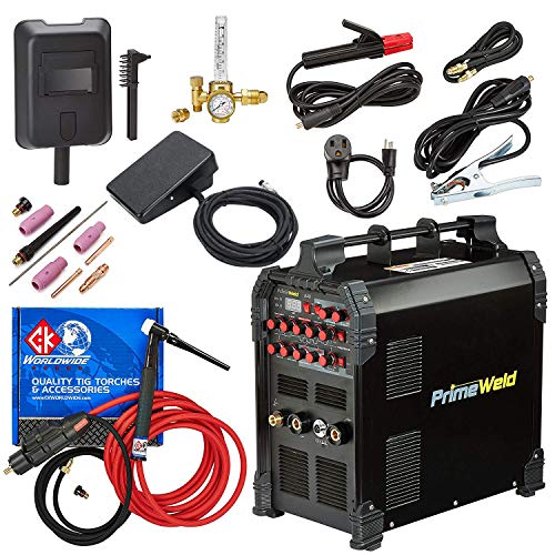 PRIMEWELD TIG225X 225 Amp IGBT AC DC Tig/Stick Welder with Pulse CK17 Flex Torch and Cable 3 Year Warranty