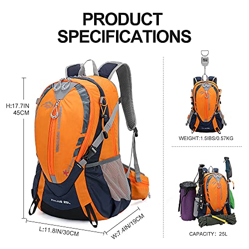 INOXTO Small Hiking Backpack with 2L Water Bladder and Waterproof Rain Cover, 25L Hydration Backpack Hiking Daypack Camping Backpack for Travel Cycling Hiking Camping Outdoor for Men and Women