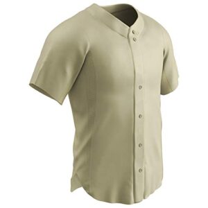 champro men’s standard reliever full button half sleeve baseball jersey, natural, adult x-large