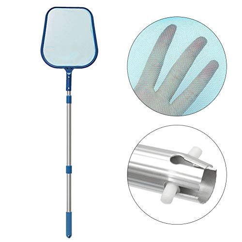 GKanMore Pool Skimmer Net with 17-41 inch Telescopic Pole Leaf Skimmer Mesh Rake Net for Spa Pond Swimming Pool, Pool Cleaner Supplies and Accessories