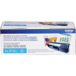 brother tn315c toner cartridge for brother laser printer toner – retail packaging – cyan