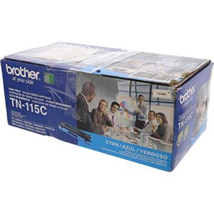 brother tn115c high-yield toner cartridge, cyan – in retail packaging