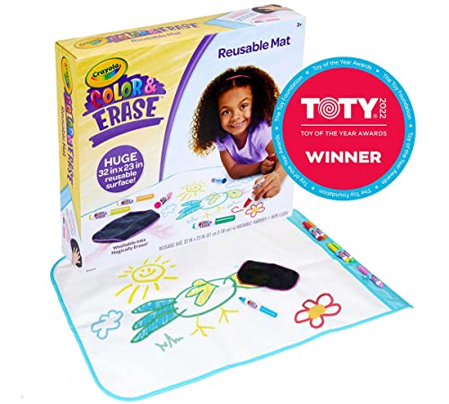 Crayola Color and Erase Mat, Travel Coloring Kit, Gift for Kids, Ages 3, 4, 5, 6