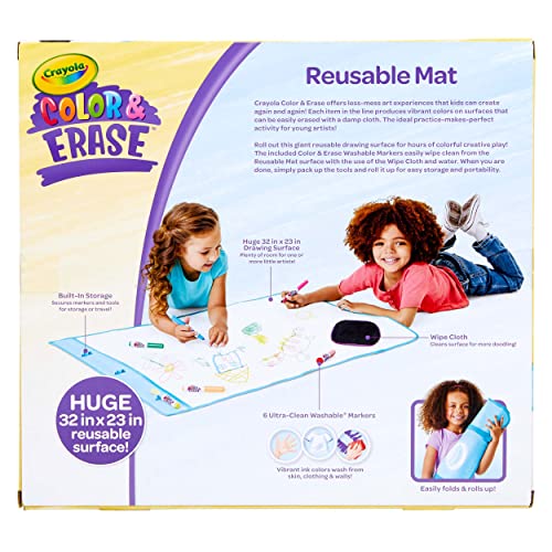 Crayola Color and Erase Mat, Travel Coloring Kit, Gift for Kids, Ages 3, 4, 5, 6