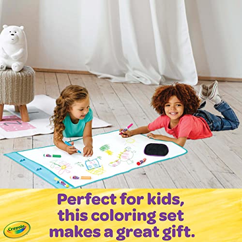 Crayola Color and Erase Mat, Travel Coloring Kit, Gift for Kids, Ages 3, 4, 5, 6