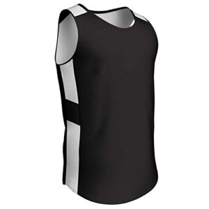 champro women’s standard crossover reversible basketball jersey, black, white, 2x-large