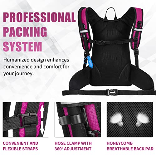 MIRACOL Hydration Backpack with 2L Water Bladder, Insulated Water Backpack Keeps Liquid Cool up to 4 Hours, Perfect Trail Gear Pack for Running, Canyon Hiking, Cycling, Camping, Biking