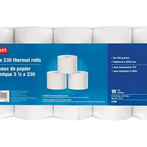 Staples 472634 Thermal Cash Register/Pos Rolls 3 1/8-Inch X 230-Ft 10/Pack (18229/21265)