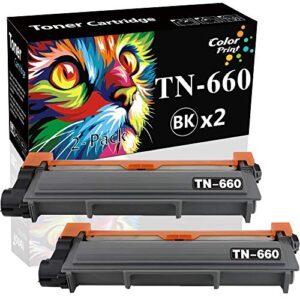 (2-pack, black)colorprint compatible tn660 toner cartridge replacement for brother tn-660 tn630 tn-630 work with hl-l2380dw hl-l2300d hl-l2340dw mfc-l2680w mfc-l2740dw mfc-l2685dw dcp-l2540dw printer