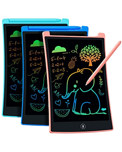 KOKODI Kids Toys 3 Packs LCD Writing Tablet, Colorful Toddler Drawing Pad Doodle Board Erasable, Educational Learning Toys Birthday Gifts for Girls Boys Age 3 4 5 6 7 8, Pink Blue Green