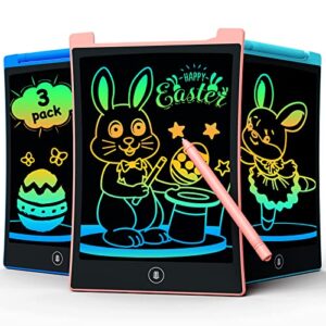 KOKODI Kids Toys 3 Packs LCD Writing Tablet, Colorful Toddler Drawing Pad Doodle Board Erasable, Educational Learning Toys Birthday Gifts for Girls Boys Age 3 4 5 6 7 8, Pink Blue Green