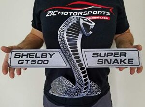 zic motorsports shelby cobra super snake gt500 heavy duty metal garage wall sign – 21″ x 13″