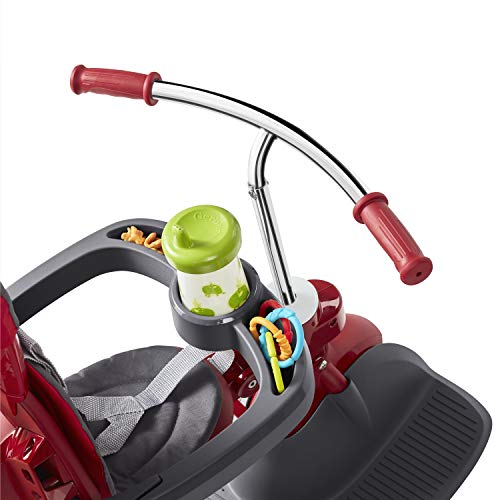 Radio Flyer Deluxe EZ Fold 4-in-1 Stroll 'N Trike, Red Tricycle, Toddler Bike