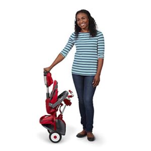 Radio Flyer Deluxe EZ Fold 4-in-1 Stroll 'N Trike, Red Tricycle, Toddler Bike