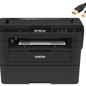 New Brother HL-L23 95DW Compact Monochrome Laser Printer, Cloud-Based Print & Scan,Flatbed Copy & Scan,Wireless Printing,Durlyfish USB Printer Cable,E