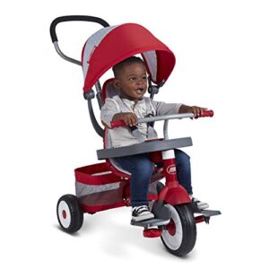 Radio Flyer 4-in-1 Stroll 'N Trike, Toddler Trike, Red Tricycle for Ages 1-5, Toddler Bike