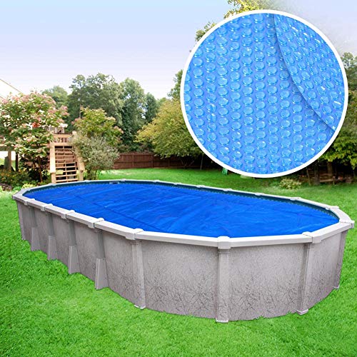 Robelle 1833S-8 Box Heavy-Duty Swimming Pool Solar Heating Cover, 18 x 33 Oval, Blue