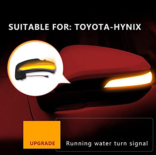 Auto-Tech 1 Pair Side Rearview Mirror Running Water Turn Signal Lamp Compatible For Toyota hynix 2015 + (Yellow Light)