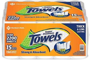 member’s mark super premium 2-ply paper towels (15 rolls, 146 sheets per roll) (15 rolls)