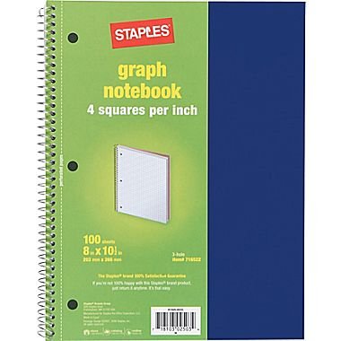 STAPLES Ruled Paper Graph Pad (11625M) (2 Pack)