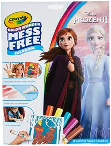 crayola color wonder frozen coloring pages & markers, mess free coloring, gift for kids, age 3, 4, 5, 6 (styles may vary)
