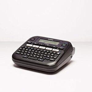 Brother PT-D210VP Label Maker, P-Touch Label Printer, Desktop, QWERTY Keyboard, Up to 12mm Labels, Includes Carry Case/AC Adapter/12mm Black on White Tape Cassette, UK Plug