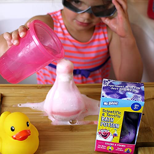 Mr. Bubble Kids Bath Bomb Potions - Colorful Fizzy Fun - Cool Foam and Bubble Science Beaker for The Bath (Pack of 4)