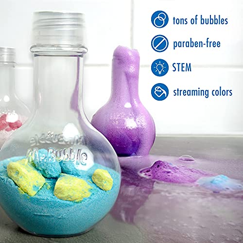 Mr. Bubble Kids Bath Bomb Potions - Colorful Fizzy Fun - Cool Foam and Bubble Science Beaker for The Bath (Pack of 4)