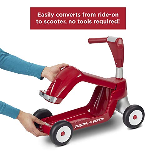 Radio Flyer Scoot 2 Scooter, Toddler Scooter or Ride on, Ages 1-4,Red