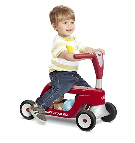 Radio Flyer Scoot 2 Scooter, Toddler Scooter or Ride on, Ages 1-4,Red