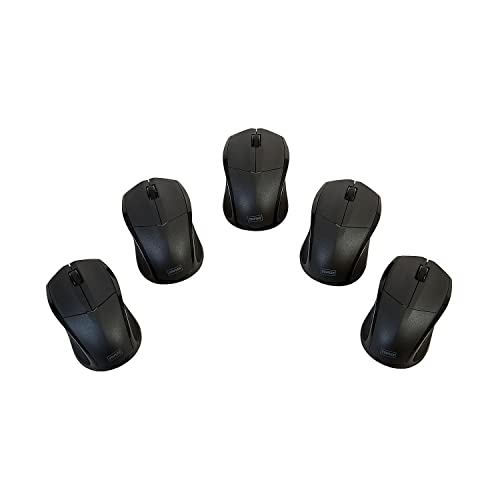 STAPLES 2454318 44900 Wireless Optical Mouse Black 5/Pack