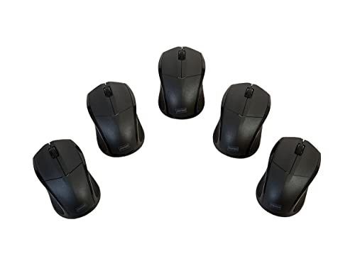 STAPLES 2454318 44900 Wireless Optical Mouse Black 5/Pack