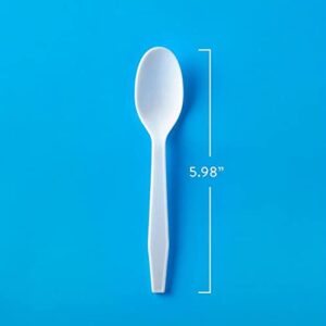 Member''s Mark Heavyweight White Plastic disposable (Spoons , Forks ,Knives) Great for home, office and picnics (Spoons)