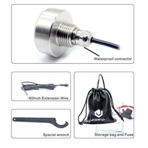 Jiawill Boat Drain Plug Light Smart Control System Use Out of Water DC 9~32V 316L Stainless Steel (Blue)