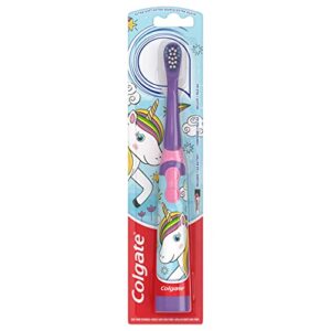 colgate kids battery powered toothbrush, unicorn, extra soft toothbrush, ages 3 and up, 1 pack