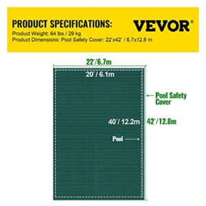 Happybuy Pool Safety Cover Fits 20x40ft Rectangle Inground Safety Pool Cover Green Mesh Solid Pool Safety Cover for Swimming Pool Winter Safety Cover