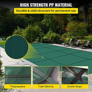 Happybuy Pool Safety Cover Fits 20x40ft Rectangle Inground Safety Pool Cover Green Mesh Solid Pool Safety Cover for Swimming Pool Winter Safety Cover