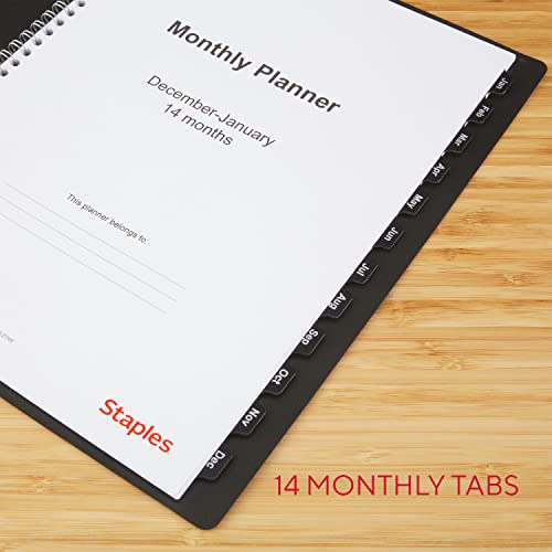 2023 Staples 8-Inch X 11-Inch Monthly Planner, Black (Tr52184-23)