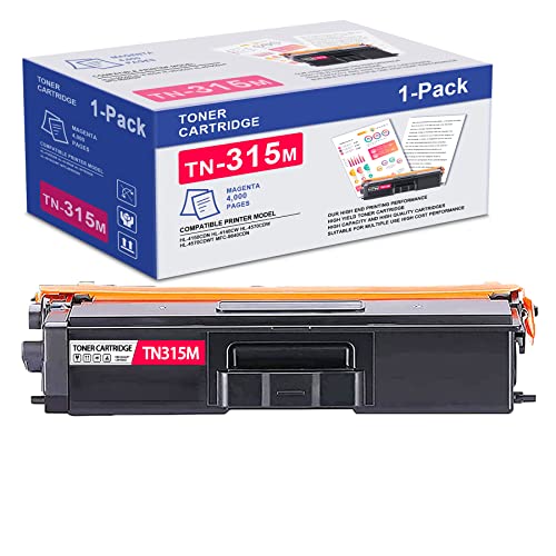 Mah 1-Pack High Yield TN315M Toner TN-315M Cartridge TN 315 Magenta Replacement for Brother