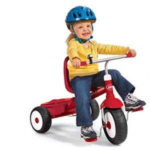 Radio Flyer Deluxe Steer & Stroll Ride-On Trike, Tricycle For Toddlers Age 2-5, Toddler Bike, Red